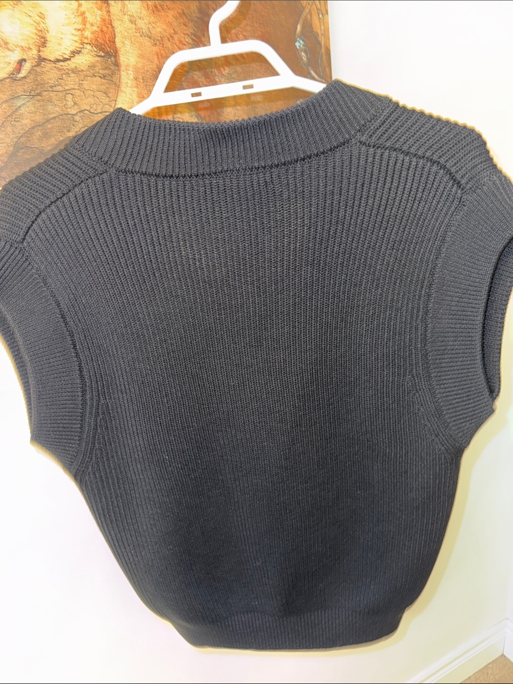 Zara Black Ribbed V-Neck Sweater Vest - Picture 5 of 6